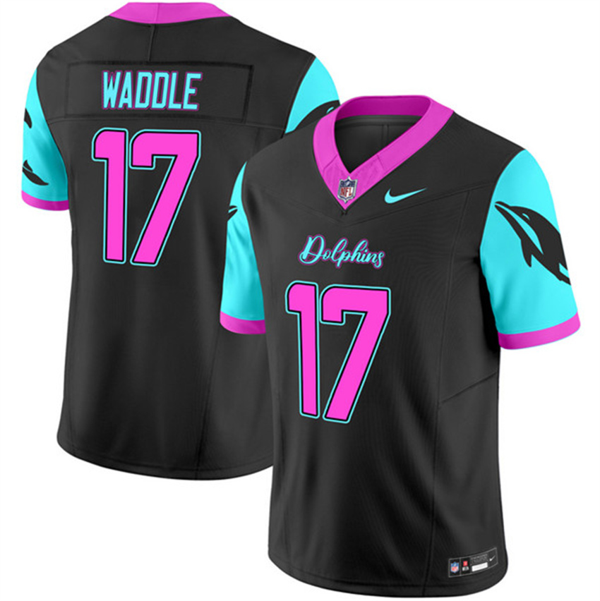 Men's Black Miami Dolphins #17 Jaylen Waddle F.U.S.E. 